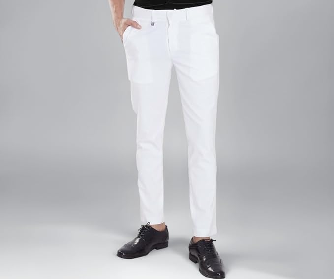 Men Ankle Fit Flexi Waist Stretchable Formal Trouser Wrinkle Resistant Office Wear Pant