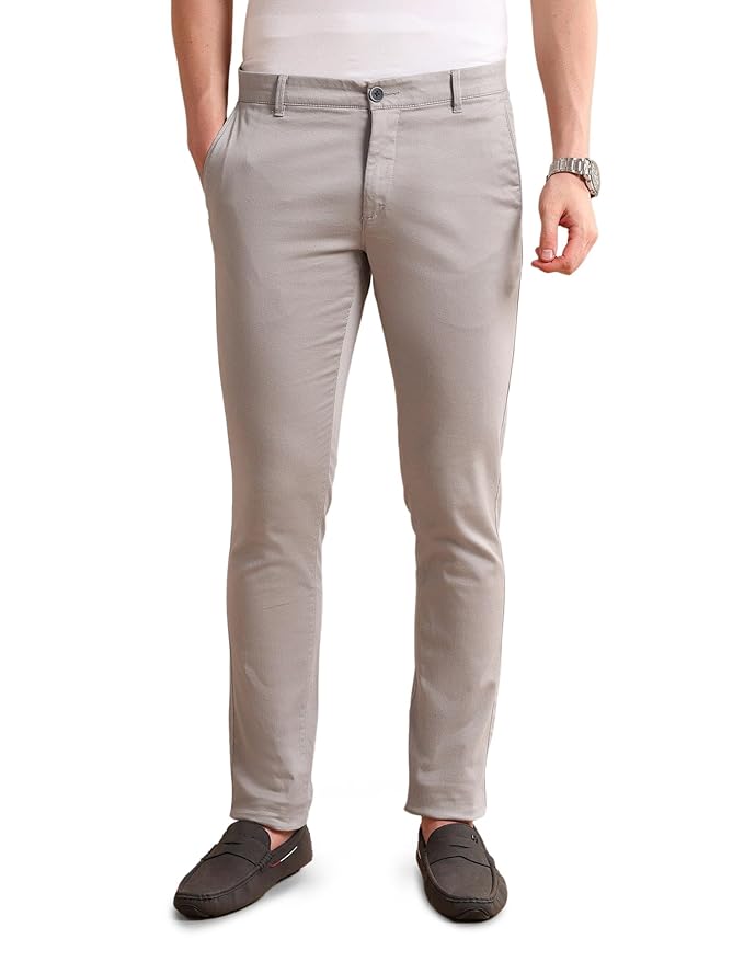 U.S. Polo ASSN. Solid Menâ€™s Casual Trousers - Slim Fit Chino Pants for Office & Regular Wear