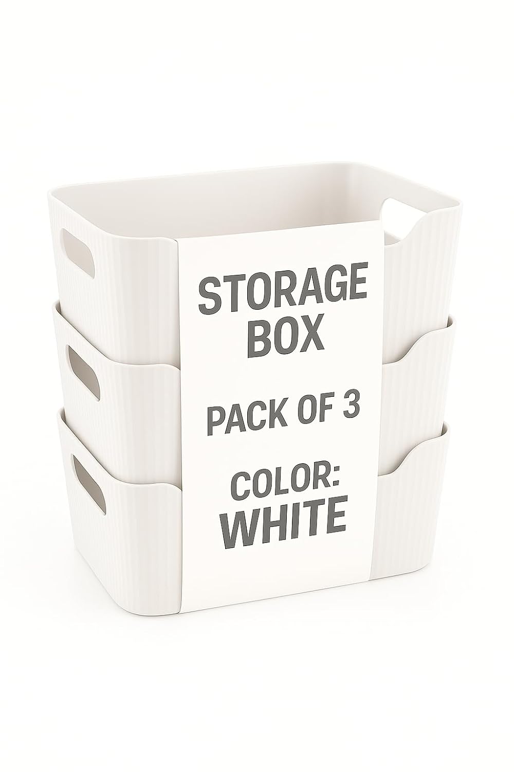 Zuku Small Plastic Storage Boxes - Set of 3 | Organise Your Bathroom Accessories and Toys