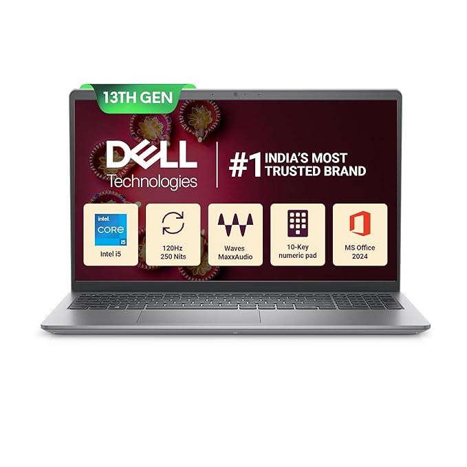 Dell 15, 13th Gen Intel Core i5-1334U (16GB DDR4, 512GB SSD) Anti-Glare FHD 15.6"/39.62cm