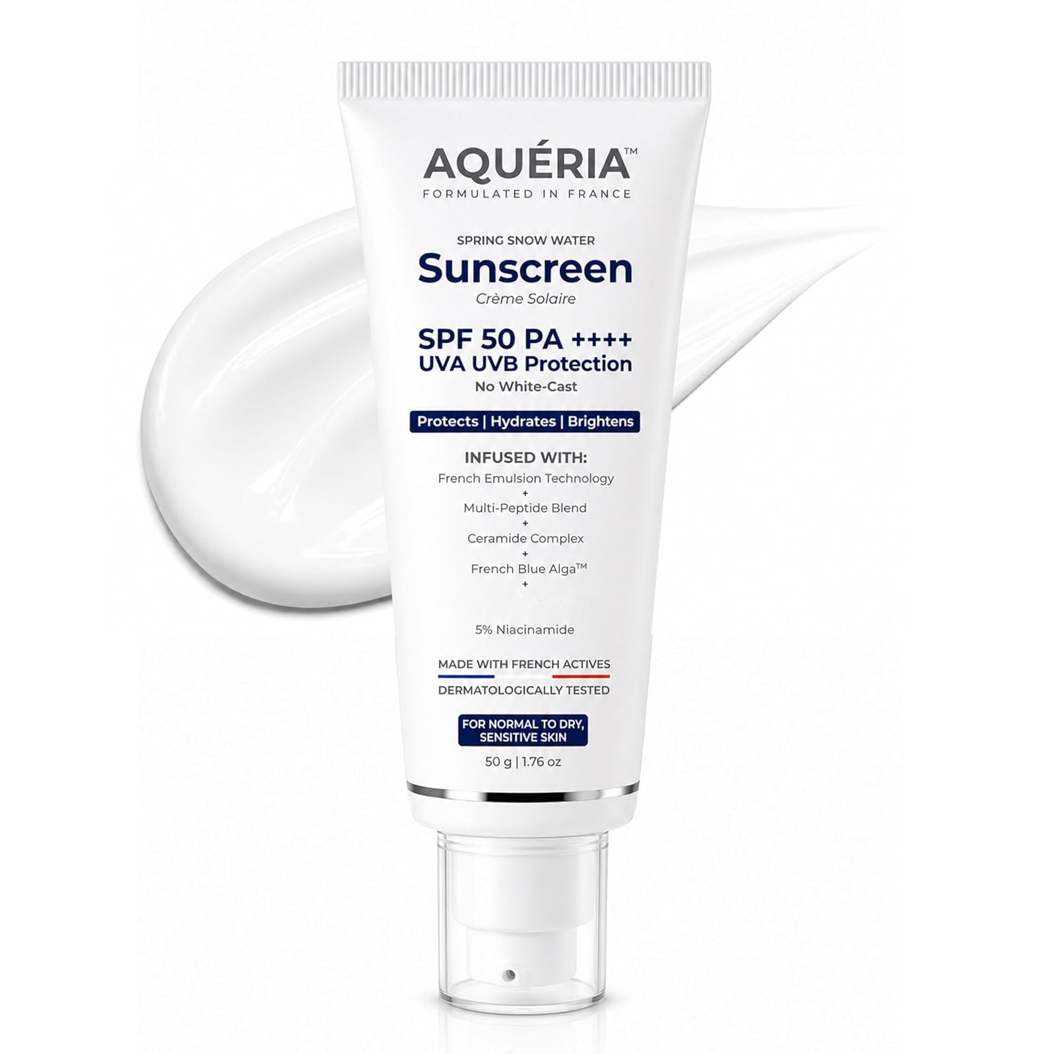 Aqueria Brightening & Moisturizing Multi-Active French Sunscreen SPF 50