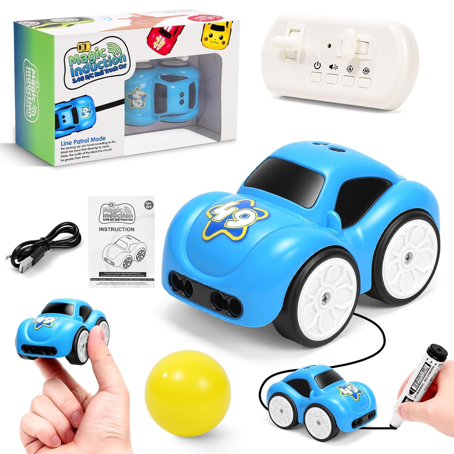 Automatic Line Following Car - 2.4Ghz Sensor Mini Cars with Gestures Inductive Technology