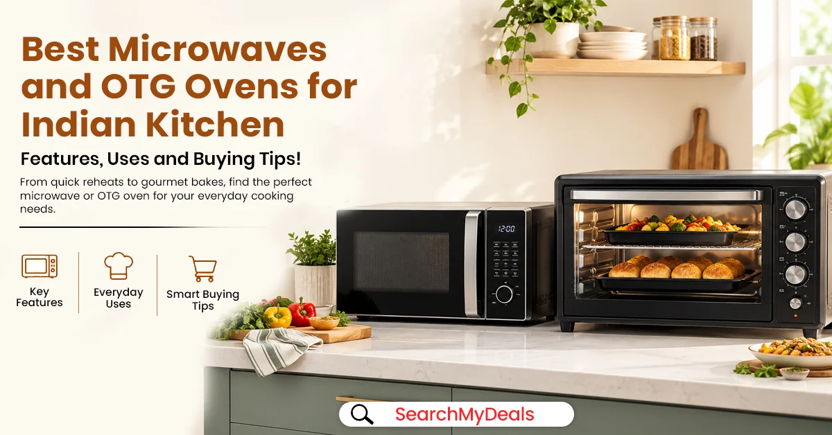 Convection microwave and OTG oven displayed on a kitchen countertop.