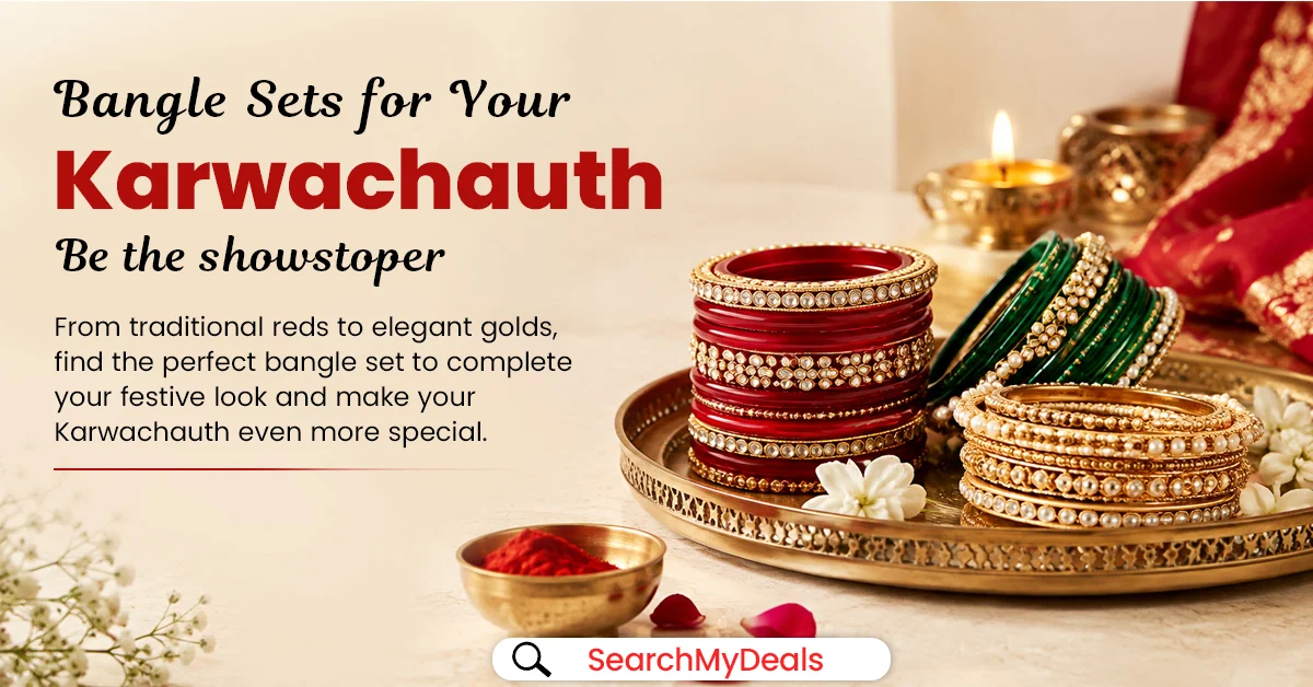 Red and gold Kundan bridal bangle set for Karwa Chauth festive styling