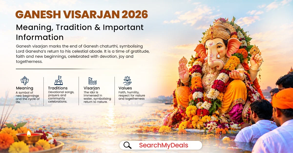 Devotees preparing Lord Ganesha idol for Ganesh Visarjan 2026 procession