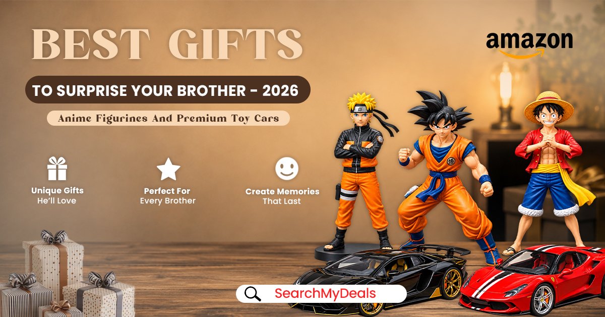 Anime action figures and luxury die-cast car models for Rakhi gift ideas for brother