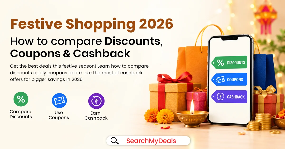 Comparing festive shopping discounts, coupons, bank offers and cashback to calculate the final price