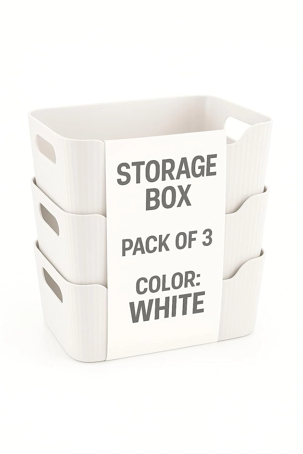Zuku Small Plastic Storage Boxes - Set of 3 | Organise Your Bathroom Accessories and Toys