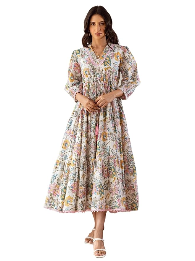 GRECIILOOKS Stylish Women Derss | One Piece Long Sleeve Maxi Dresses for Women Multicolour