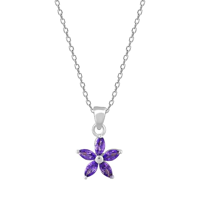 GIVA 925 Silver Healing Flower Pendant With Link Chain